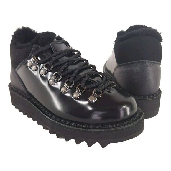 Diemme Capri Black Patent Leather Boot Size 36 6 Black New - Picture 2 of 15